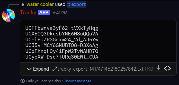 An example of the new /export command