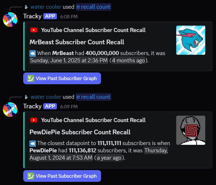An example of the new /recall count command