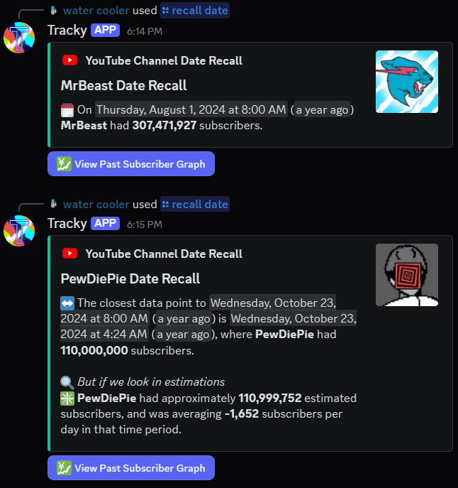 An example of the new /recall date command